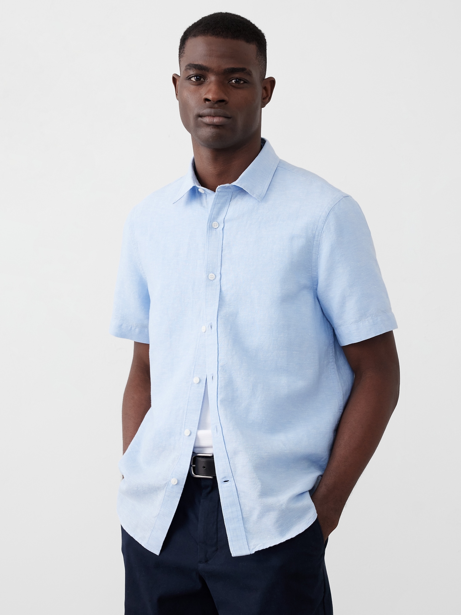 Slim Linen-Blend Shirt