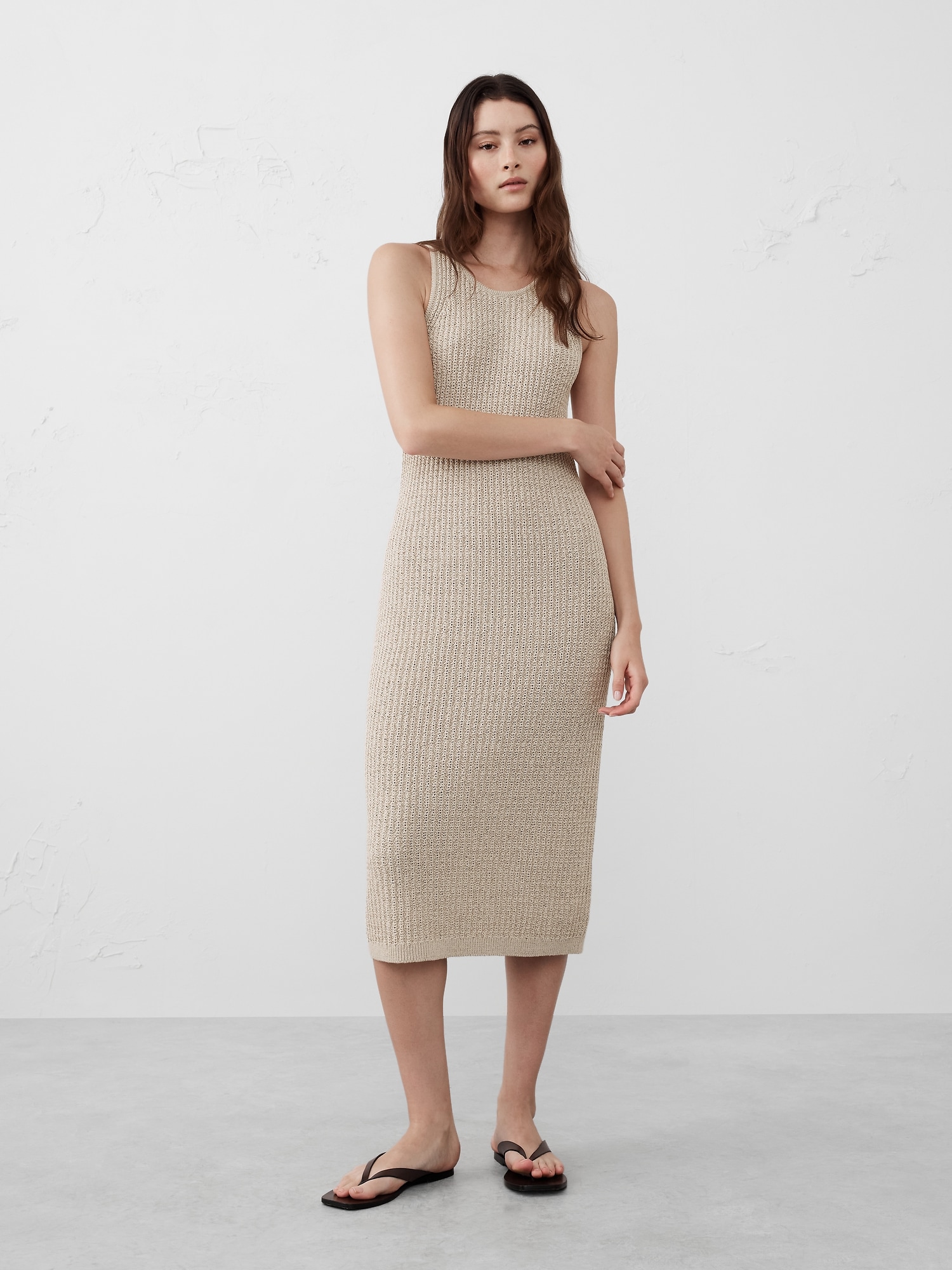 Textured Midi Sweater Dress