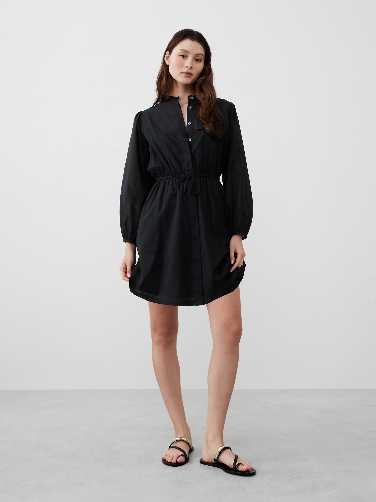 Voile Mini Shirtdress