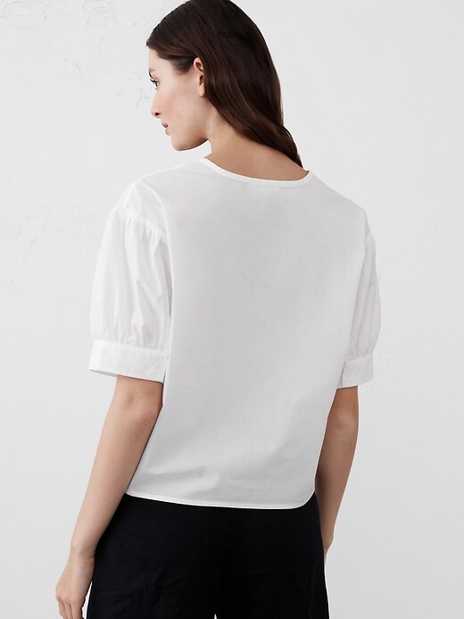 Puff-Sleeve Popover Top