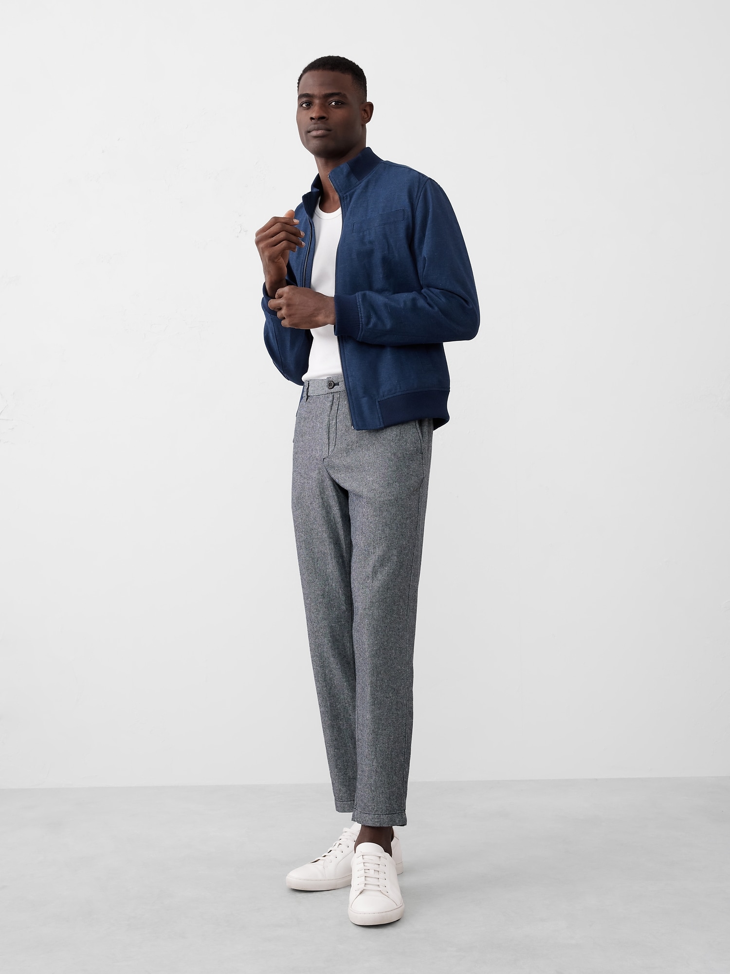 Athletic Linen-Blend Pant