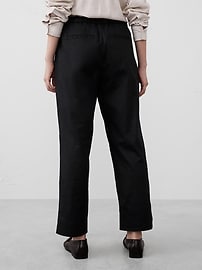 Tapered Linen-Blend Pull-On Pant