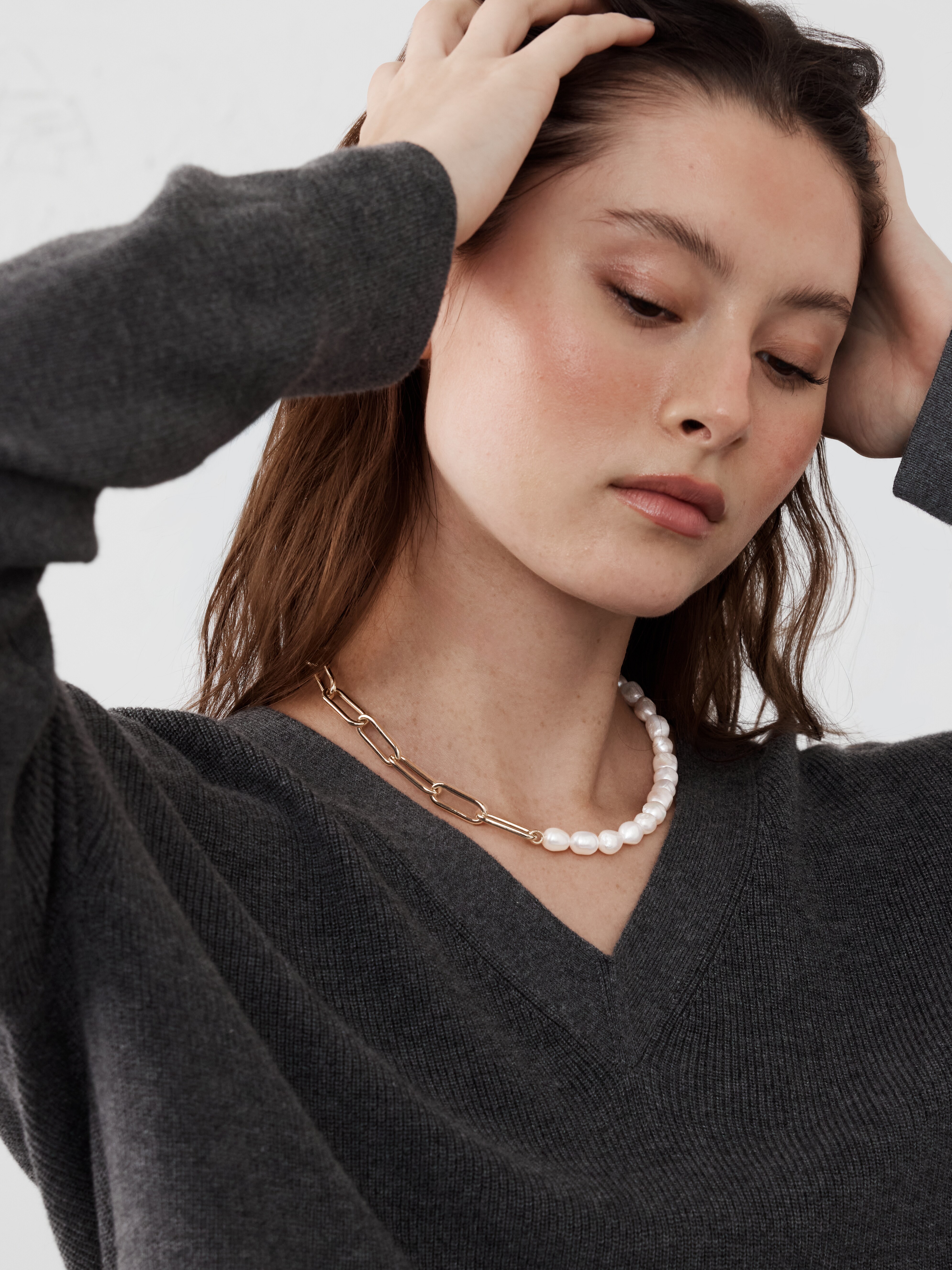Pearl Chain Link Necklace | Banana Republic Factory