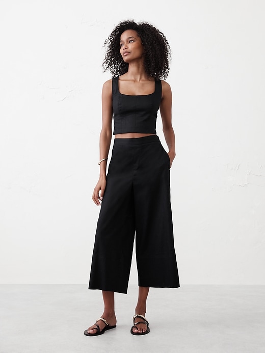 Banana Republic ★ 着心地の良さの一着 Linen-Blend ドレス Linen-Blend High-Neck Midi Dress | Banana Republic Factory