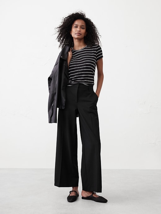 Bi-Stretch Easy Wide-Leg Pant | Banana Republic Factory