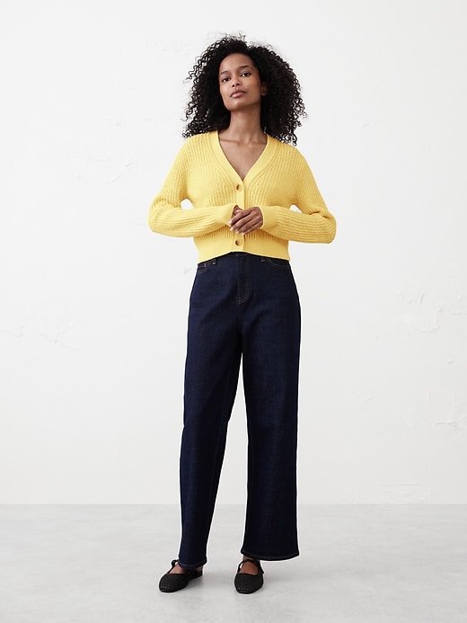 Cropped Textured Cardigan Sweater | Banana Republic Factory