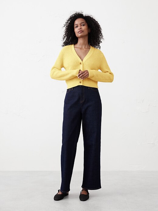 Cropped Textured Cardigan