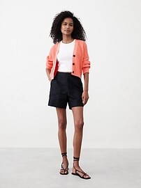 Cropped Textured Cardigan