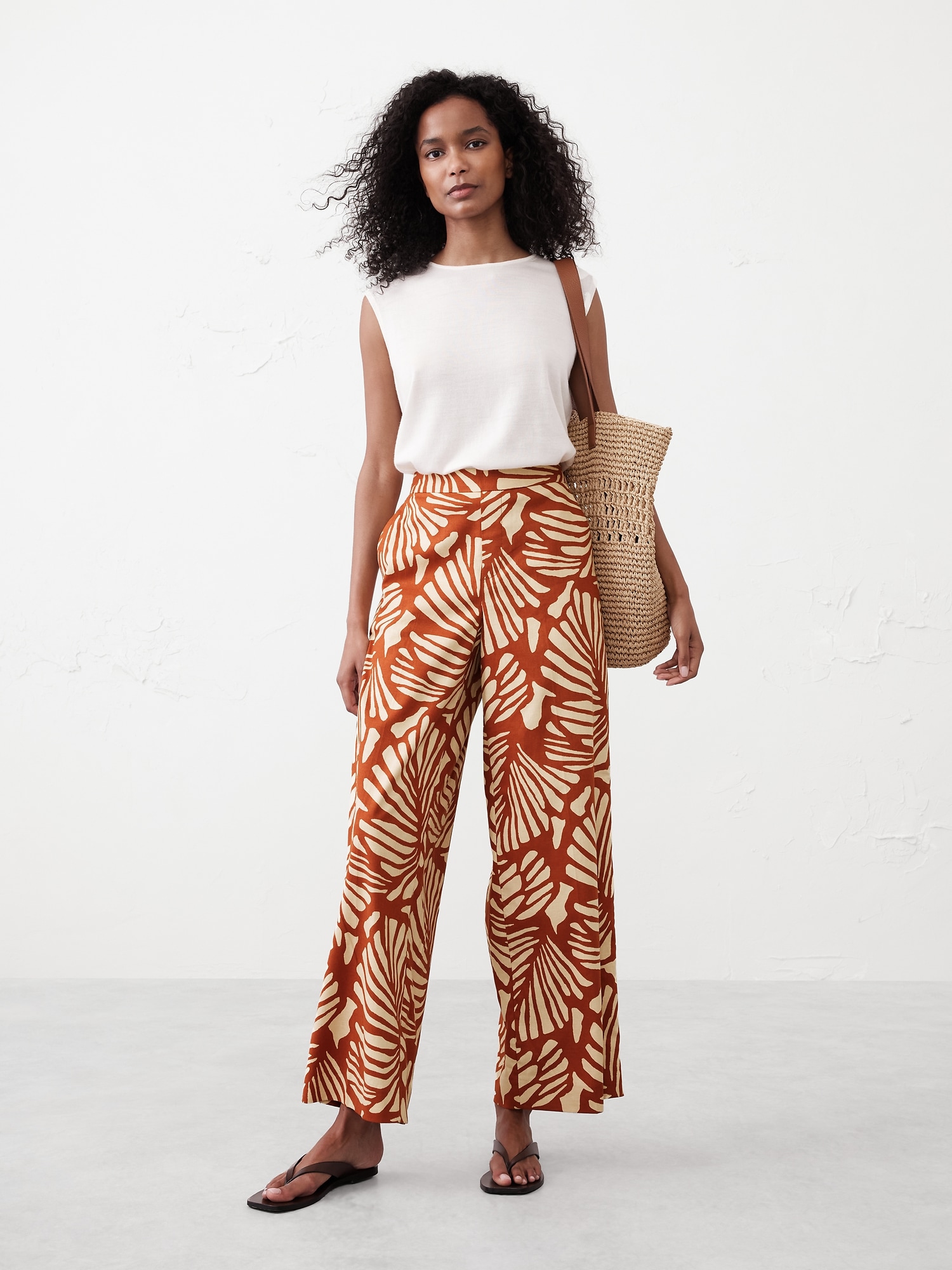 Hayden Linen-Blend Wide-Leg Pant