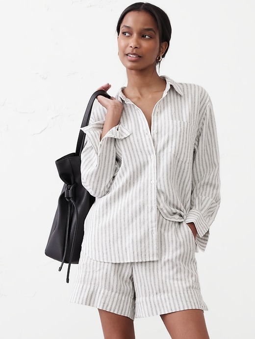 Linen-Blend Classic Vest