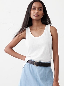 Linen-Blend Tank | Banana Republic Factory