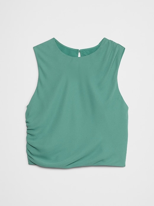 High-Neck Shirred Cropped Top | Banana Republic Factory