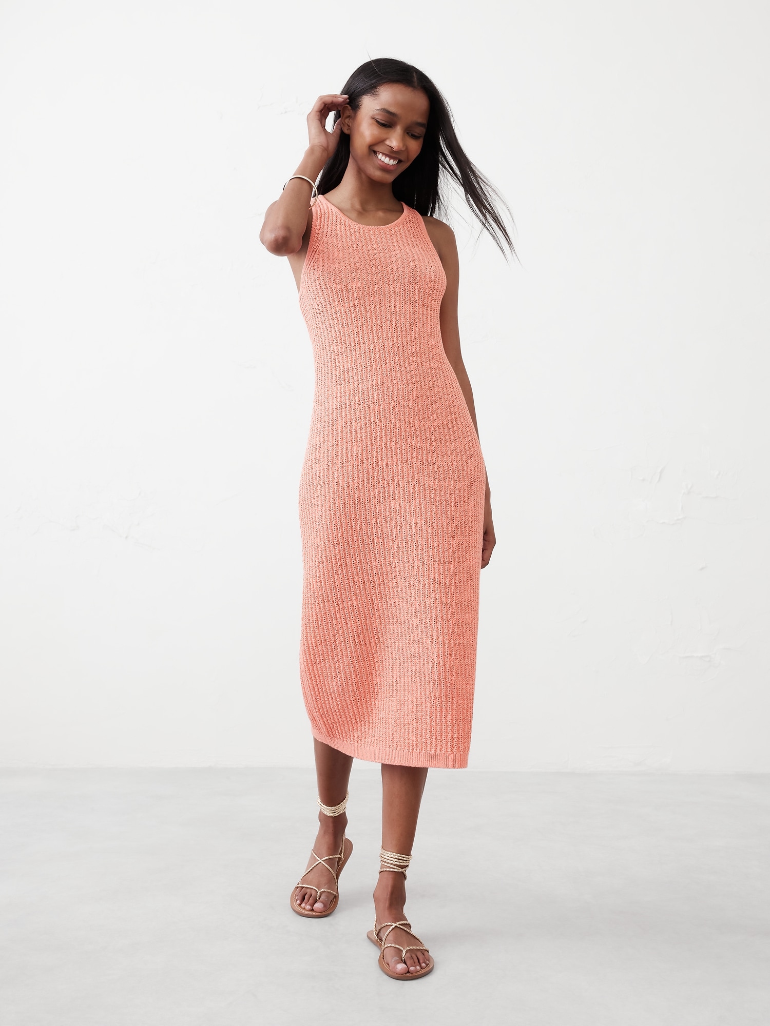 Textured Midi Sweater Dress