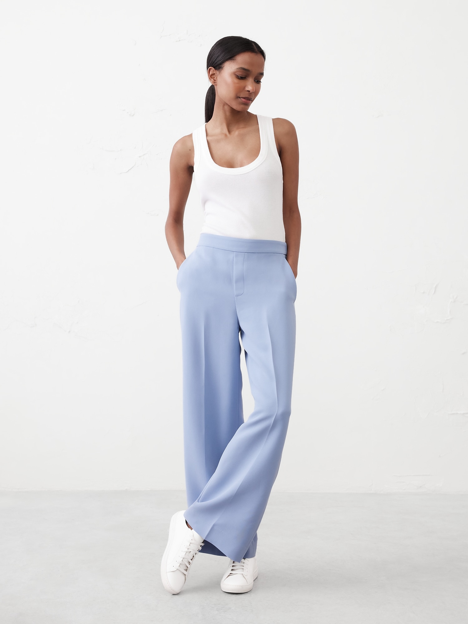 Hayden Crepe Wide-Leg Pant