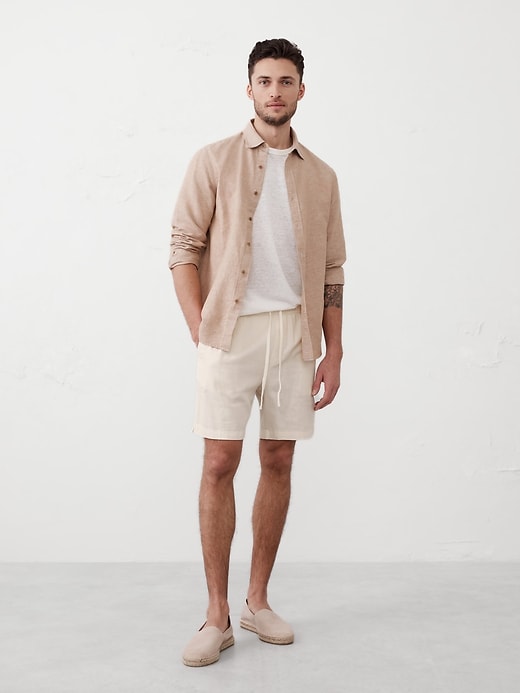 Athletic Linen-Blend Pant