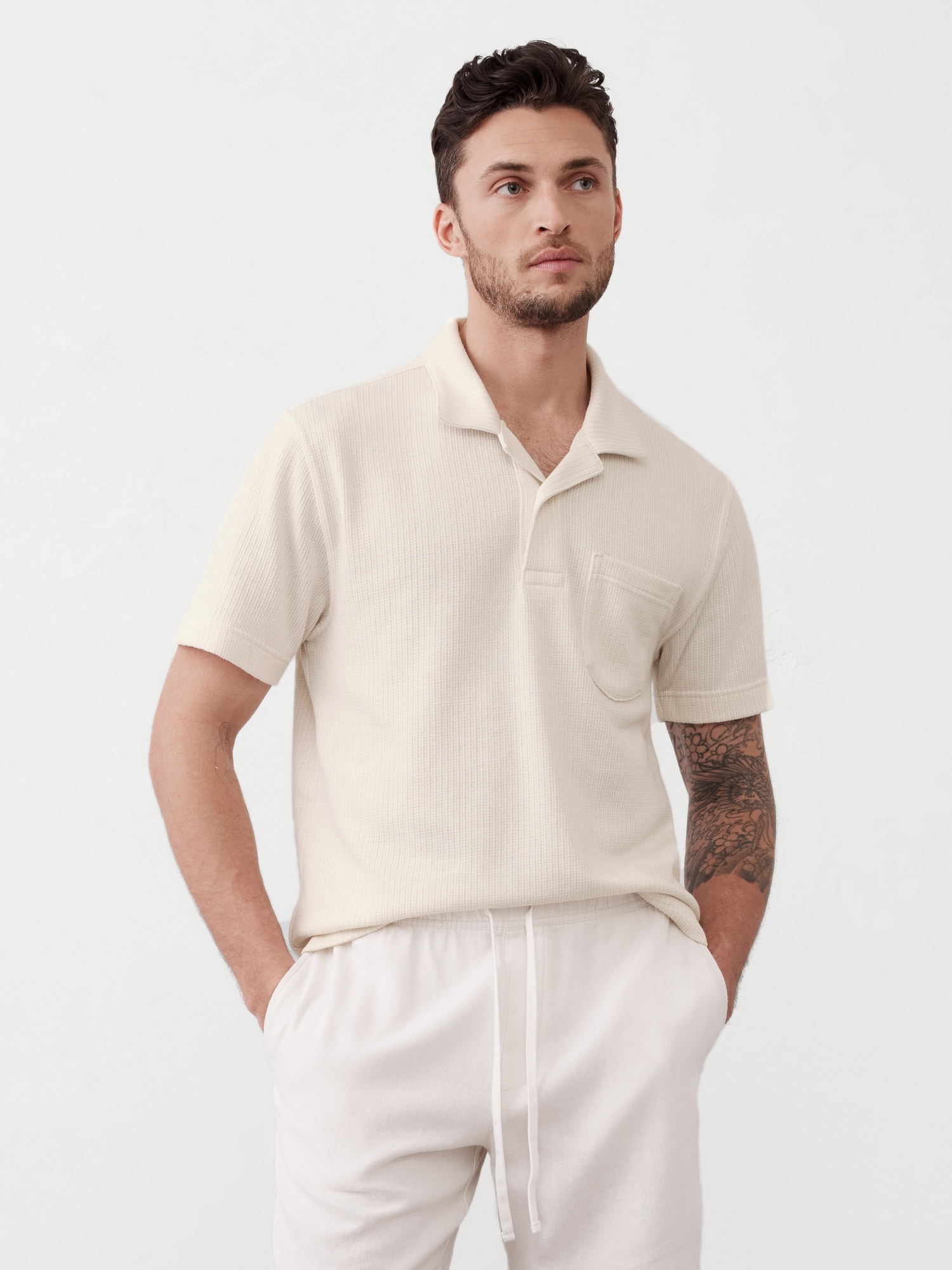 Texture Striped Polo