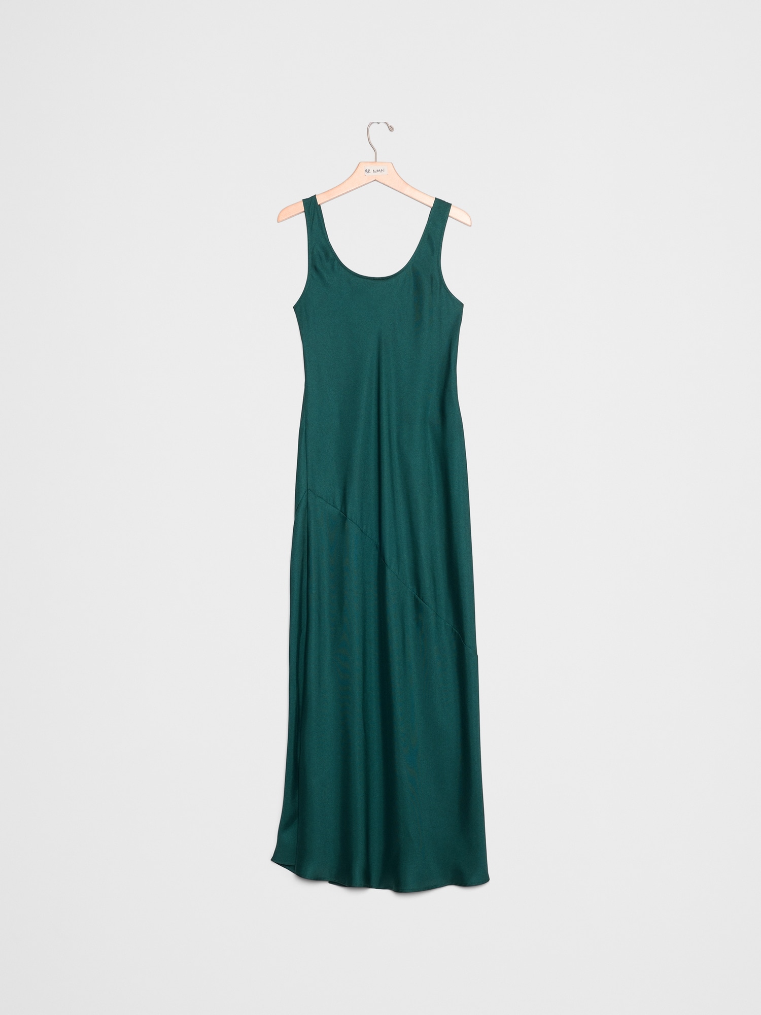 Silky Twill Slit Maxi Dress