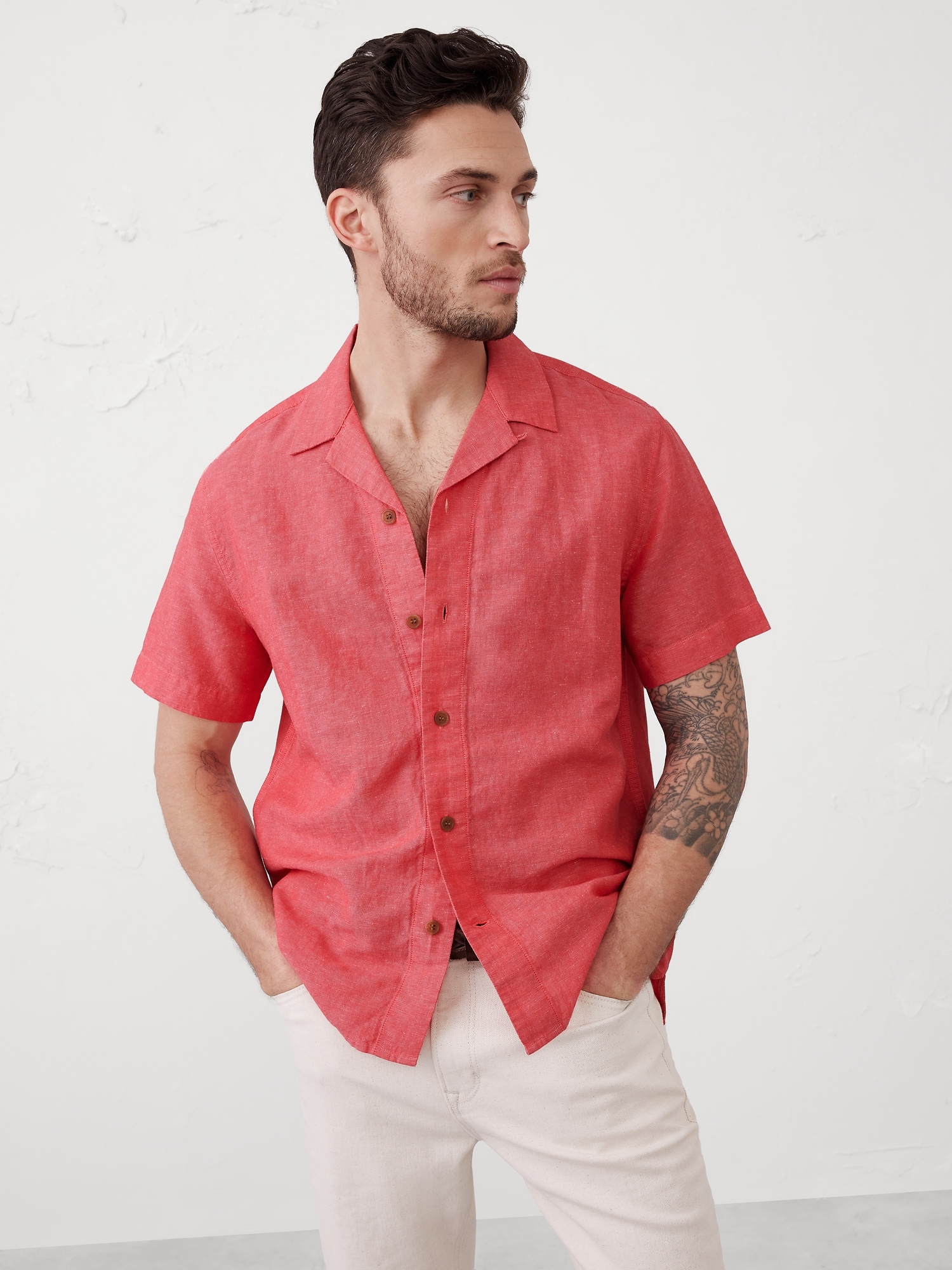 Linen-Blend Resort Shirt