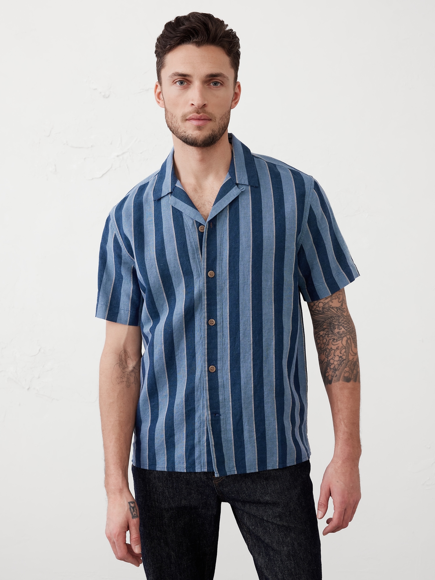 Linen-Blend Resort Shirt