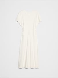 Side Shirred Knit Midi Dress