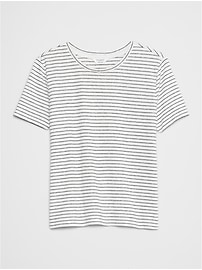 Linen-Blend Crew-Neck Top