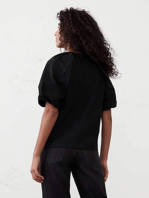 トップス meer / CREAM PUFF TOP /BLK Cream Square Neck Elasticated Top – AX Paris