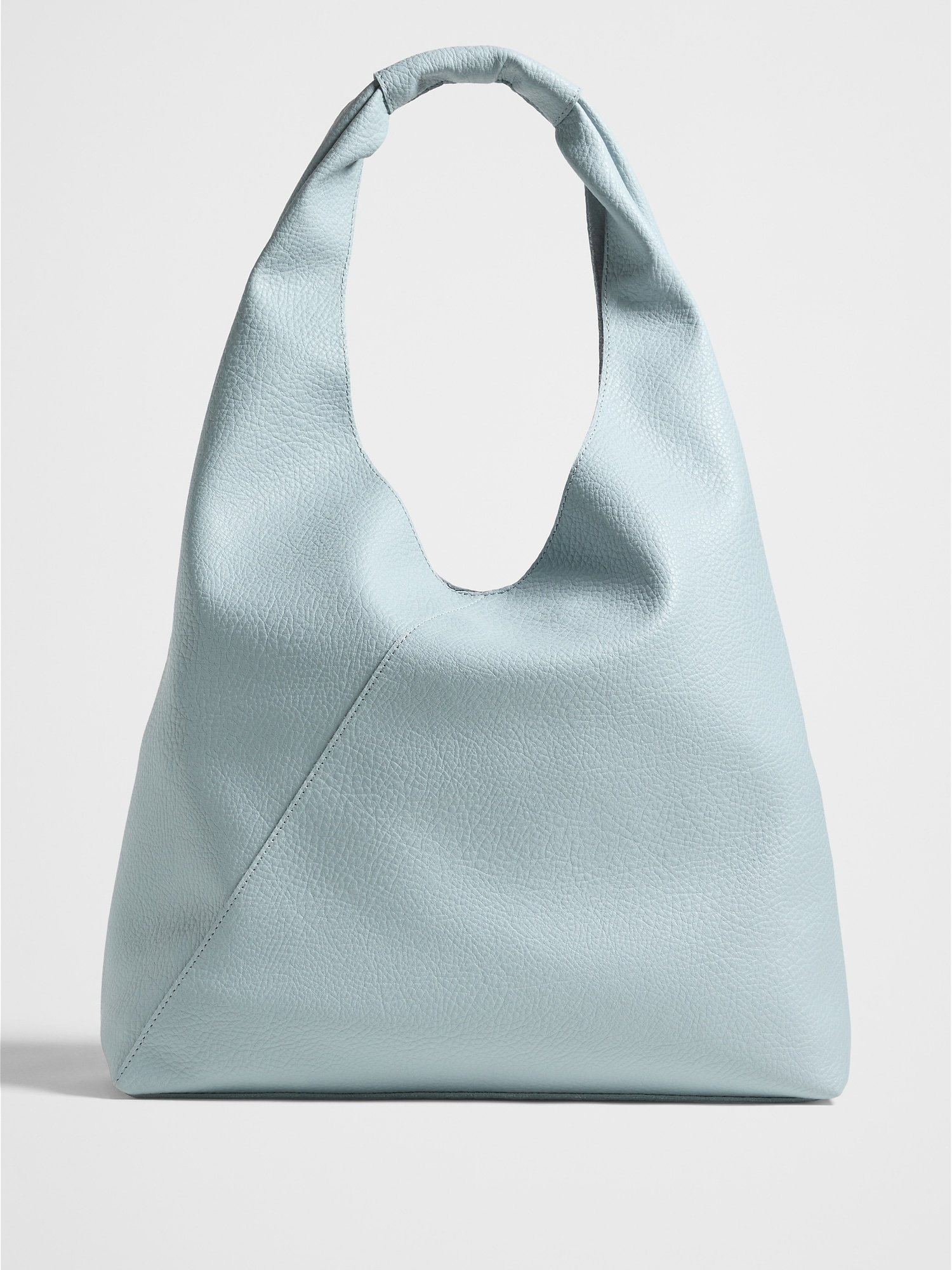 Vegan Leather Slouchy Tote - Blue