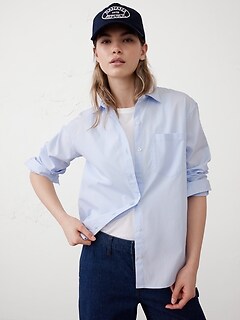 Tシャツ・カットソー FERRAGAMO SS25 Poplin shirt (780367 LIGHTOXFORDBLUE) Ferragamo Poplin Shirt - Light Blue - Men