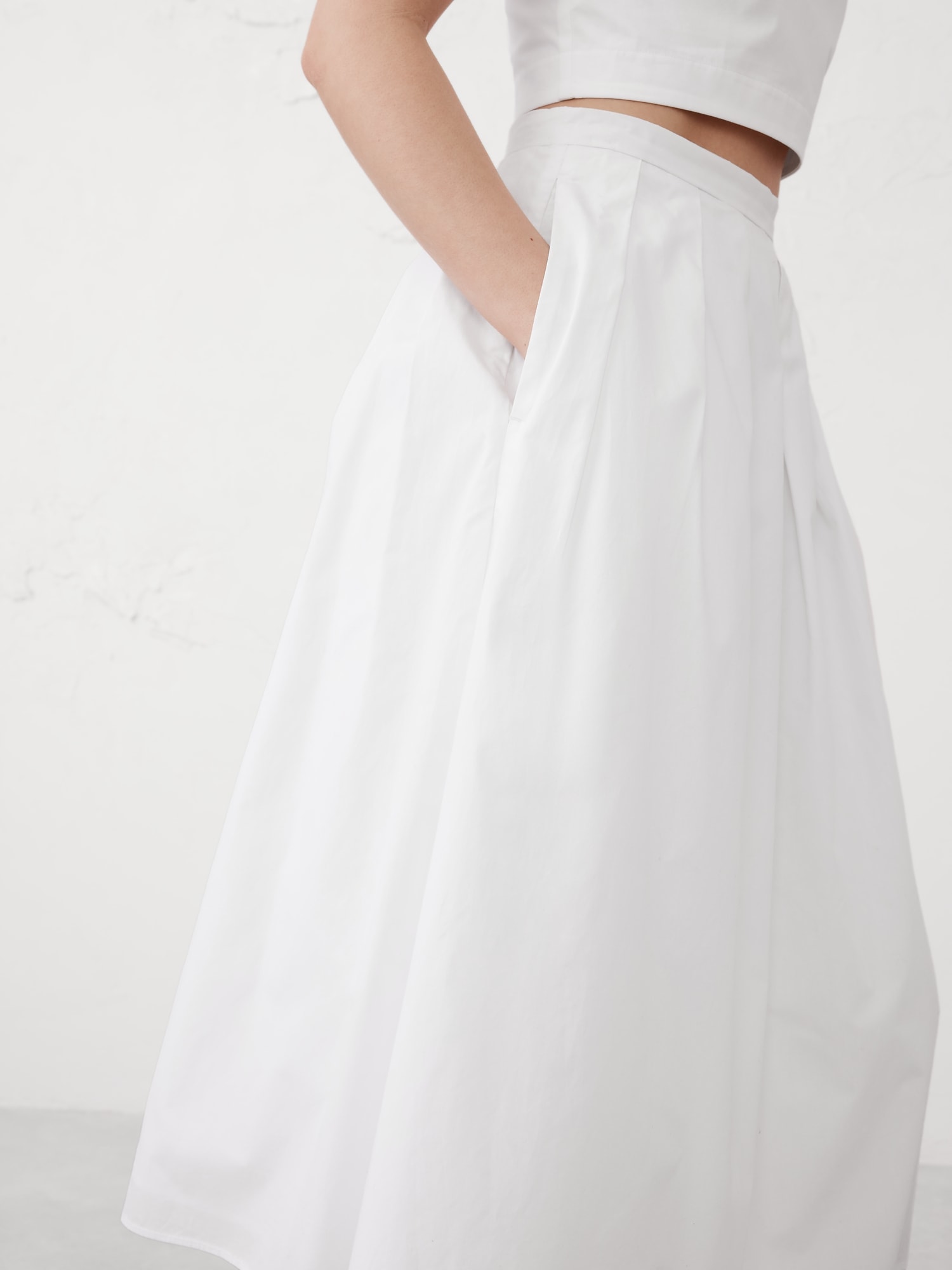 Poplin Midi Skirt