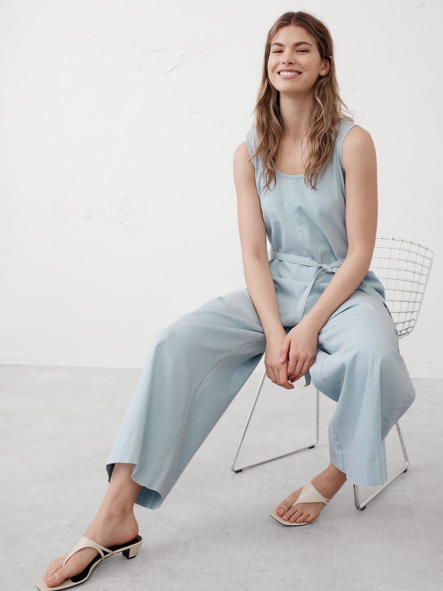 Denim Wide-Leg Jumpsuit