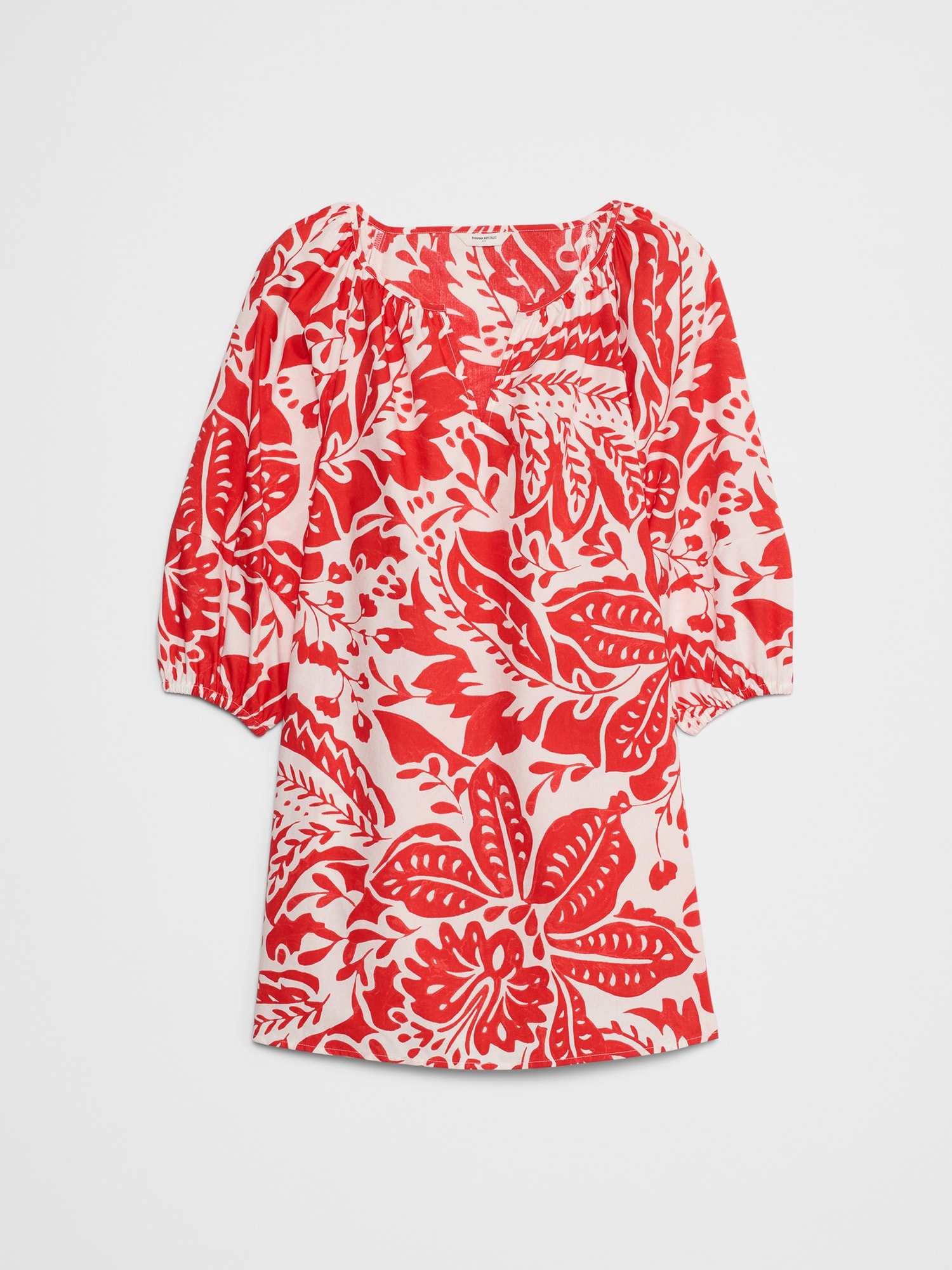 Poplin Puff-Sleeve Mini Dress