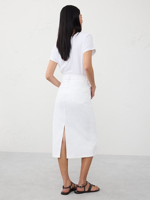 Denim Midi Pencil Skirt