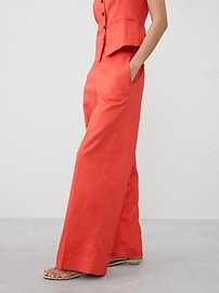 Hayden Linen-Blend Wide-Leg Pant