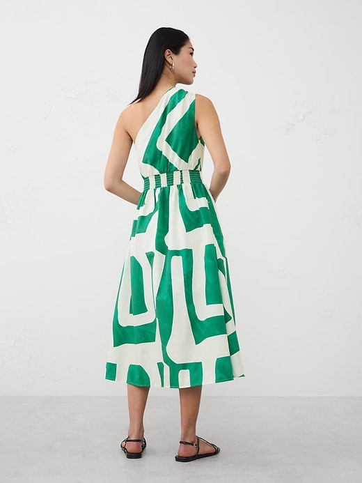 One-Shoulder Poplin Midi Dress | Banana Republic Factory