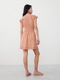 Voile Shirred-Waist Mini Dress