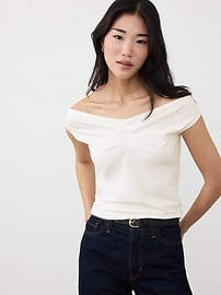 Textured Off-Shoulder Top | Banana Republic Factory