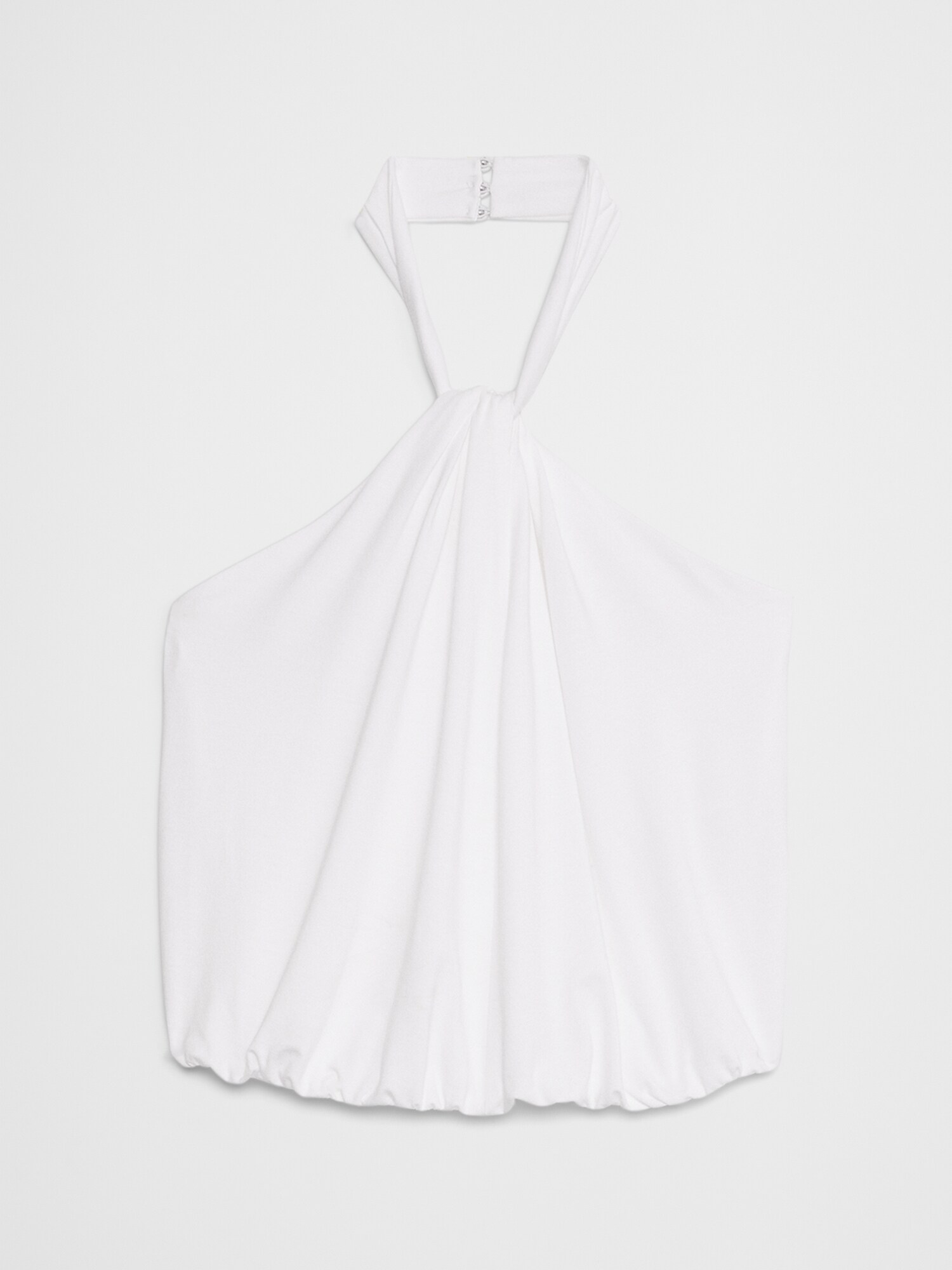 Twist-Neck Cropped Halter Top