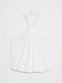 Twist-Neck Cropped Halter Top