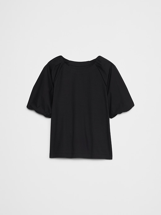 Puff-Sleeve Mixed Media Top | Banana Republic Factory