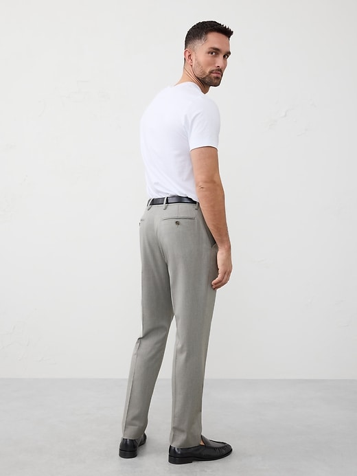 Tailored-Fit Textured Taupe Suit Trouser