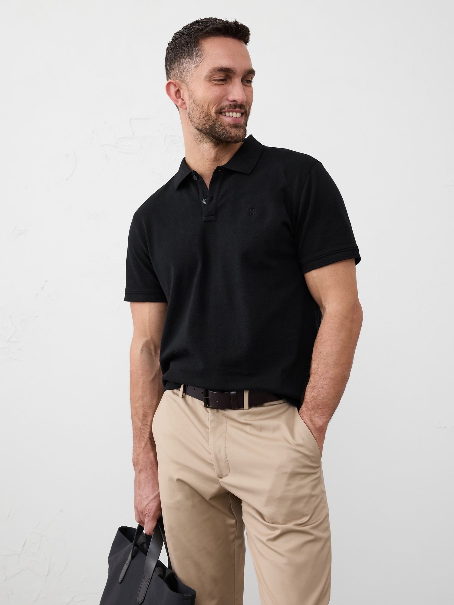 Cotton Monogram Pique Polo