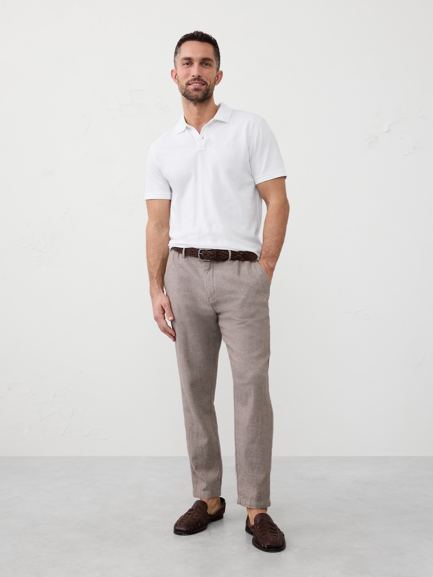 Cotton Monogram Pique Polo - White