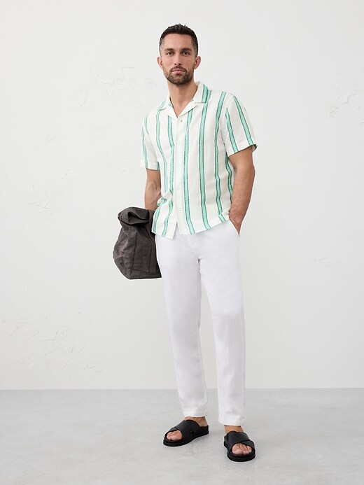 Standard Fit Linen-Blend Resort Shirt | Banana Republic Factory