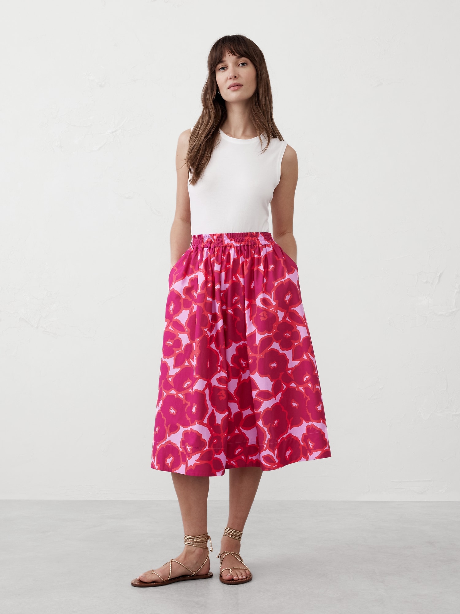 Poplin Midi Skirt