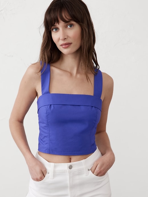 Cross-Back Cropped Top | Banana Republic Factory