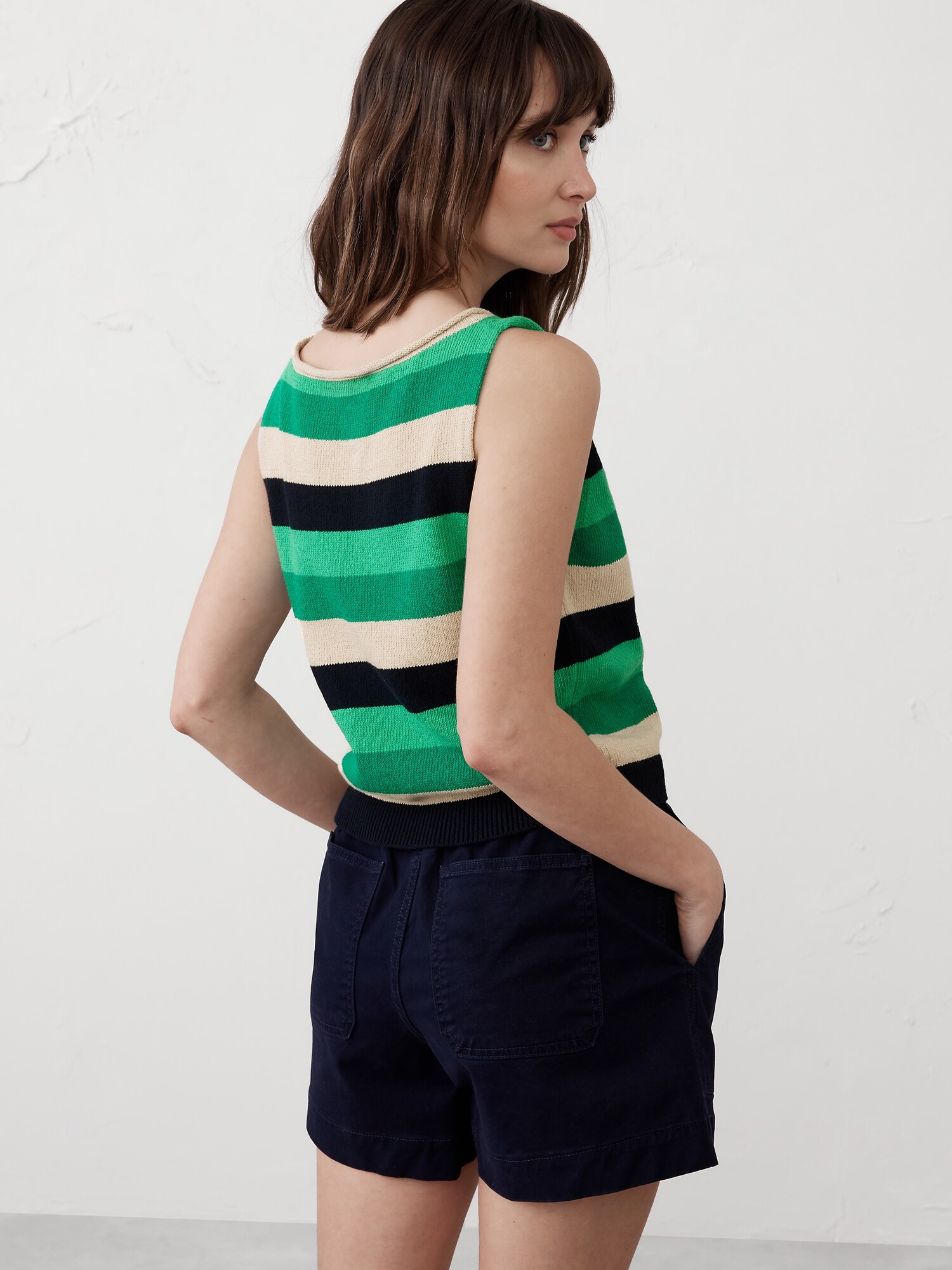 Cropped Boat-Neck Shell