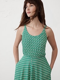 Scoop-Neck Midi Dress