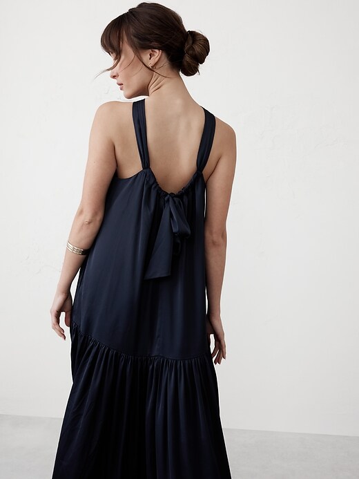Gathered Halter Maxi Dress