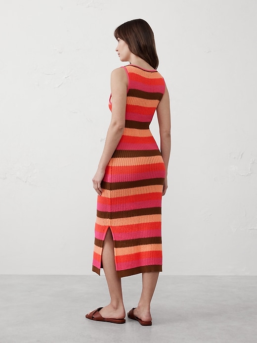 Open-Stitch Midi Sweater Dress
