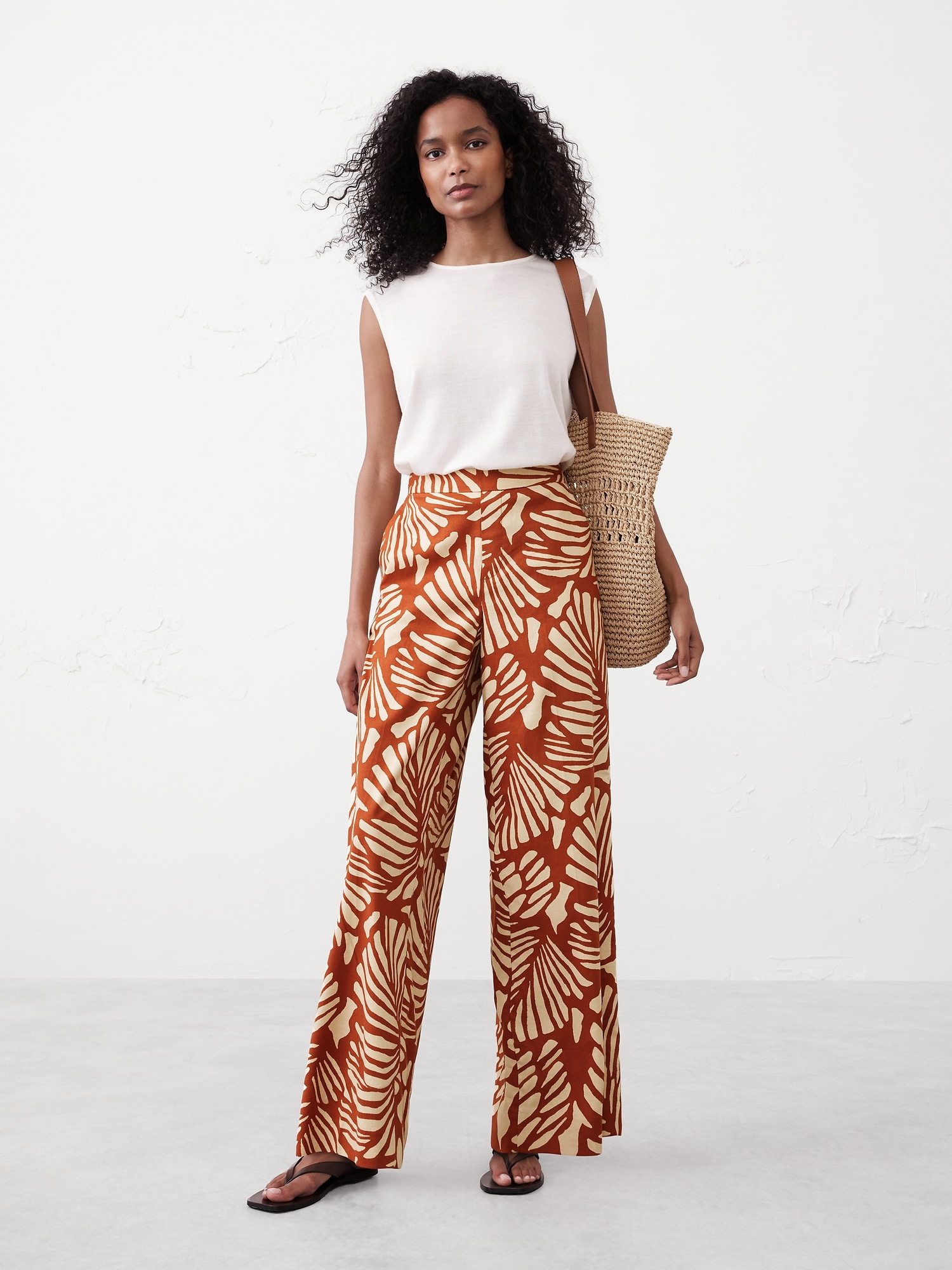 Hayden Linen-Blend Wide-Leg Pant